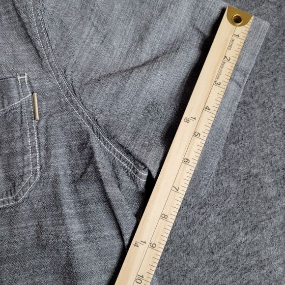 Woolrich Shirt Mens M Gray Short Sleeve Button Up Chest Pockets Cotton Casual - Picture 8 of 14